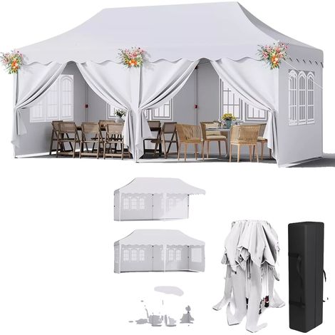 Pavillon, Wasserdichtes Design, UV-Schutz, Weiß (1/2)
