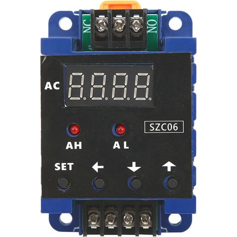 Ampèremètre Numérique AC SZC06 0.3‑50A avec Relais et Alarme, Détecteur de Tension 110‑220V, Réglage des Seuils (1/5)