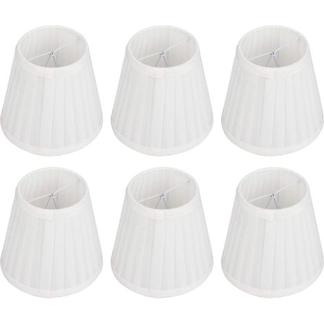 Lot de 6 Abat-jour Tissu Blanc,Clip E14,Lumineux Doux,Pour Lustre Applique,Chambre Salon