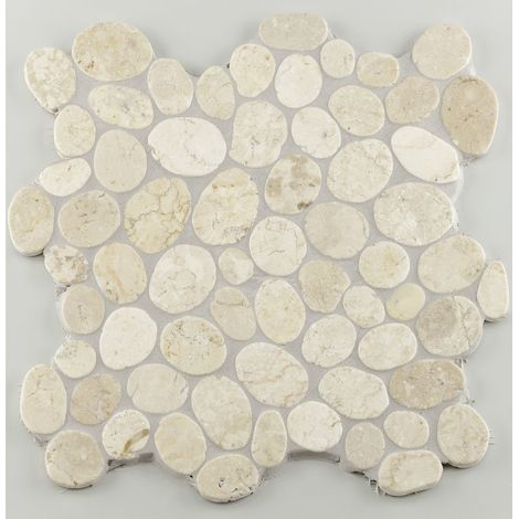 – Mosaïque pour sol en pierre naturelle antidérapante R10 – 30x30cm – Épaisseur 1cm – Pour chantiers humides