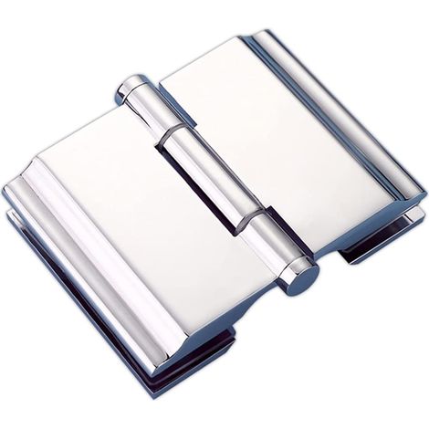 JSSEVN - Bathroom Hinge, Glossy Glass Hinge, Shower Room Exterior Door, Non-Angle Double Hinge for 180° Glass Cabinet Door