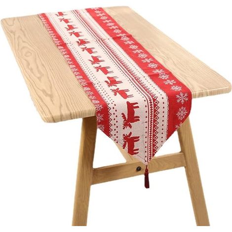 Table Noël avec Glands Délicats 35 x 180 cm Noël Chemins de Table Rectangle Lavable pour Deco Table Noël (1/5)