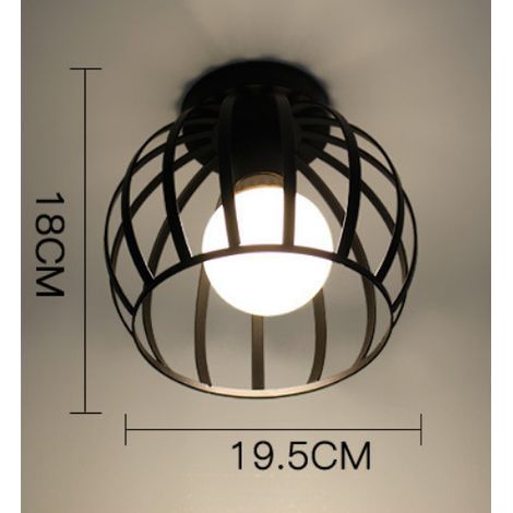 Ede Lampe murale géométrique en fer forgé pour le salon, la cuisine, le loft, la salle à manger, le café (ampoule non incluse) Lumière blanche tête de citrouille E27 (1/5)