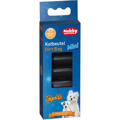 Nobby TidyUp Kotbeutel Mini schwarz 5 Rollen á 10 Beutel Kotbeutel