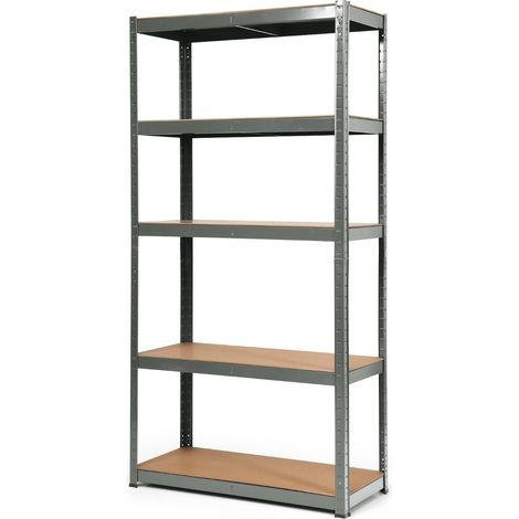 Scaffale con 5 livelli salva spazio, Organizer con struttura in acciaio resistente portata 875kg 40x90x180cm Grigio (1/4)