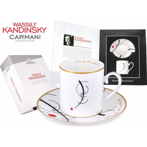 Carmani, tazza e piattino da 240 ml - Wassily Kandinsky/Free curve to the point...
