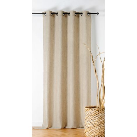 Rideau tamisant aspect laine - 145x270cm - Lin (1/2)