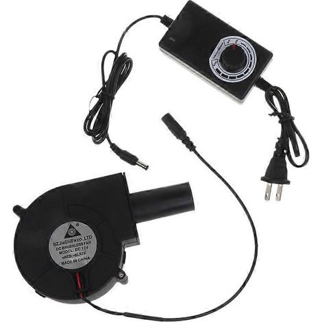 Ventilateur BBQ 12V 2A 4000RPM, grand débit d'air, vitesse réglable, alimentation CA 100-240V. (1/4)