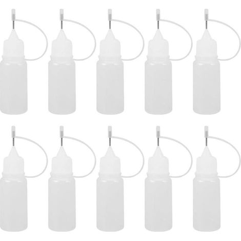 20pcs bouteilles d'aiguille vides, applicateur de bouteille de colle de bouteille de colle vide de 20 ml avec outil de pointe d'aiguille pour l'encre d'huile de colle E-Liquid (1/4)