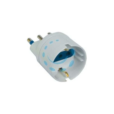 ADATTATORE 2P+T CON PRESA SCHUKO BIANCA - spina 10A bianco