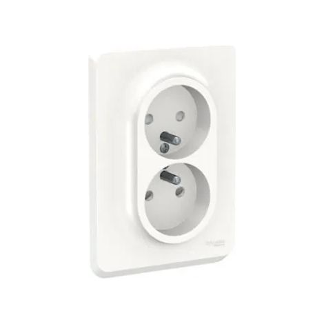 Steckdose Schneider Electric 2P+T Unica komplett Schrauben 8,5x12,5 cm