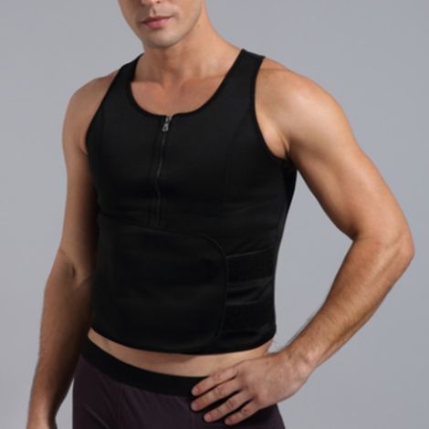 Ceinture de Sudation Homme - Ceinture Abdominale Réglable pour Fitness, Running et Sport - Noir (1/5)