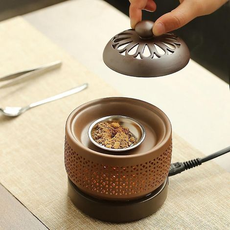 Brûleur d'encens électrique électronique pour aromathérapie, veilleuse à huiles essentielles, 220 V, minuterie, température A (1/4)