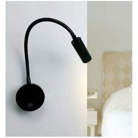 Lampe de lecture LED de chevet en forme de cygne, 3 W, noire, avec interrupteur, lumière chaude 3000 K (1/4)