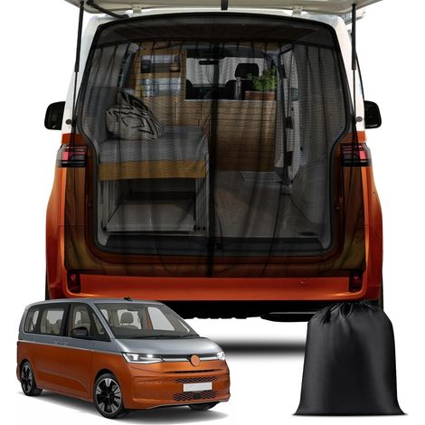 Moustiquaire Magnétique Personnalisée pour VW T7 pour Porte Arrière, Moustiquaire Van pour Porte Arrière, Moustiquaire avec Fermeture éclair sur Porte Centrale,Pour T7 Porte Arrière-65" H x 65" B (1/5)