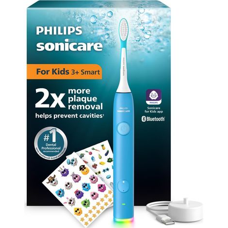 Spazzolino sonico ricaricabile Philips Sonicare For Kids Smart HX6600/12 Blu Bluetooth 3+ 2 modalità 2 testine