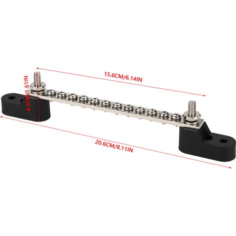 Elektrische Verteilerschiene mit 12 Anschlüssen, 100-A-Klemmenblock, 12–48 V, Steckverbinder (1/5)