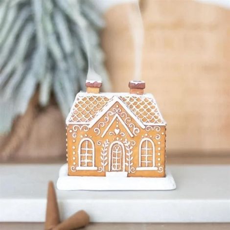 Brûleur D'Encens - Cabane En Bois - Décor De Cheminée Pour Intérieur - Hauteur 9 Cm - Résine - 1 Pièce (1/5)
