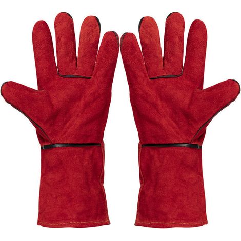 (rot) Rindslederhandschuh zum Schweißen – Einheitsgröße – L. 33 cm