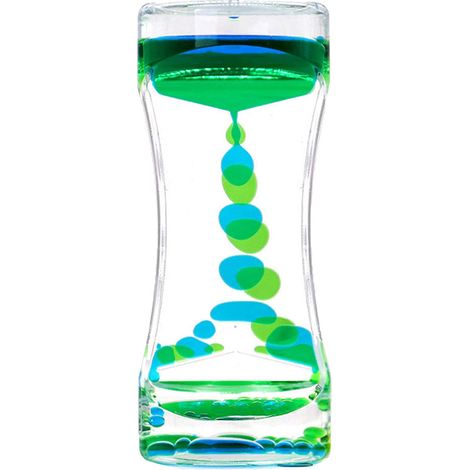 Sablier liquide coloré anti-stress minuterie à mouvement fluide avec bulles d’huile pour enfants et adultes jouet de relaxation visuelle (1/5)