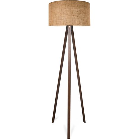 Piantana lampada lampada altezza 140 cm E27 effetto legno marrone 030007295