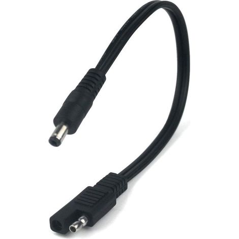 Câble Adaptateur SAE vers DC 5.5x2.1mm Mâle 18AWG 30cm pour Panneaux Solaires, Batteries 12V, Voitures, Camping Cars (1/5)