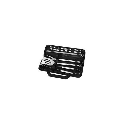 Ensemble d'Outils De Barbecue, 16PCS Barbecue Ustensiles en Acier Inoxydable pour Grillade avec Boîte de Rangement/Spatule/Fourchette/Pince/Brochettes et Pinceau pour Extérieur/Camping/Jardin, OUYLAF (1/4)
