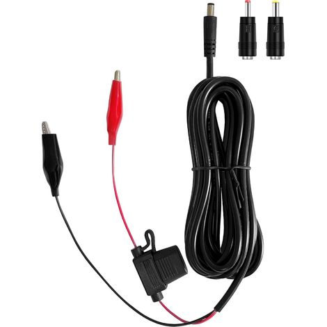 Câble Chargeur pour Caméra Chasse 3M, Adaptateur DC 5.5x2.1mm pour Caméras avec Powerbanks, Panneaux Solaires, 5A Fusible, 2 Adaptateurs (1/5)
