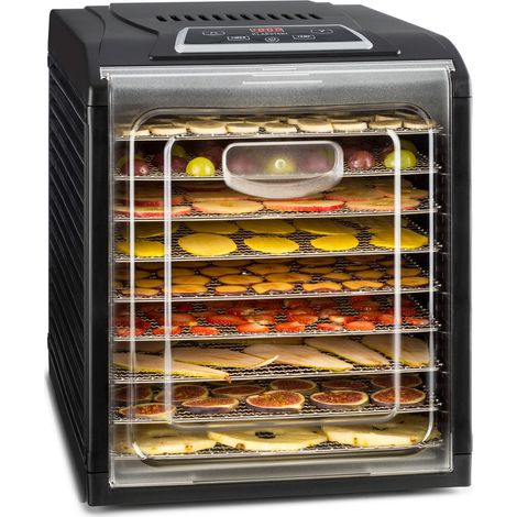 Klarstein Dörrautomat, Dörrgerät, Food Dehydrator, Dörrautomat aus Metall, Dehydrator Food Dryer, 9 Ablagen, 700 Watt, Touch-Display, Timer, Edelstahlheizelement, HotAir Circulation System, Schwarz (1/5)