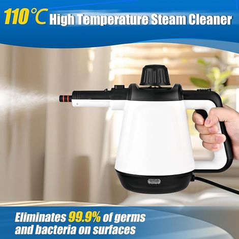 Hand Steam Cleaner 430 ml, 1200 W 3.5 Bar Steam Cleaner for Sofa with 9 Accessories, Electric Steam Cleaners for Stains, Bed Bugs, Beds, Mattresses, (1/2)