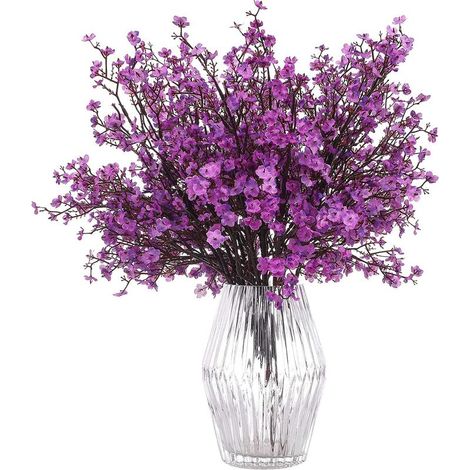 Gypsophile Artificielle - Bouquet Fleurs Séchées Simulées 50 cm - Décoration Intérieure Extérieure Mariage Cuisine Chambre - 6 Pièces Orange (1/5)