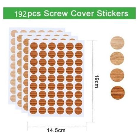 192 Pièces 15mm Cache Vis, Autocollant Bois en Texture Bois PVC Cache Trou Meuble Cache Vis Adhesif Cache Trou Mur Autocollants pour Trous de Vis (1/3)