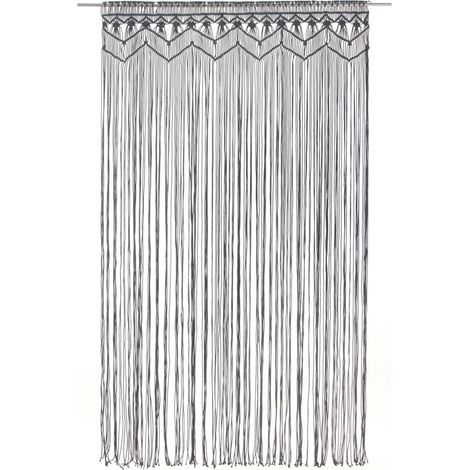 Maison Exclusive - Makramee Vorhang Anthrazit 140x240 cm Baumwoll