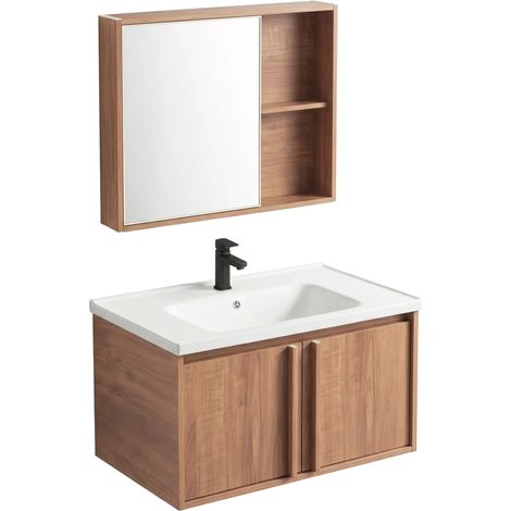 Ein Badezimmermöbelset Mit Waschbecken Rea Gama T25023 Hhl 70Cm Brown