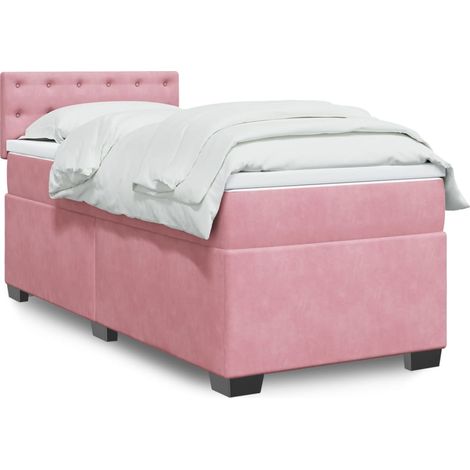 Boxspringbett mit Matratze Rosa 90x200 cm Samt