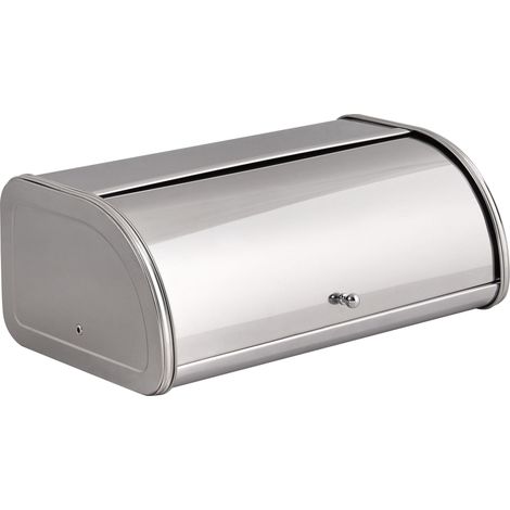 Boîte à Pain en Acier Inoxydable avec Couvercle à Enroulement 45 x 26 x 17 cm Argenté Delectation