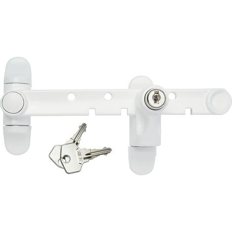 Entrebâilleur limiteur de sécurité type Airlock Plus à clé, réglable sans clé coloris blanc - SOCONA