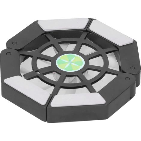 Support de refroidissement pour ordinateur portable avec grand ventilateur lumineux, port USB, pliable, DRS08 (noir) (1/5)