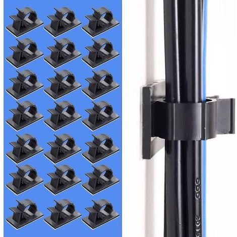 50Pcs Câbles Adhésifs Réglable Clips de Câble,Premium Adhésif 3M Fil Nylon Colliers de Serrage Câble,Attaches Câbles pour Organiseur Bureau,Ordinateur Cordon Électrique,Voiture et Maison(Noir) (1/5)