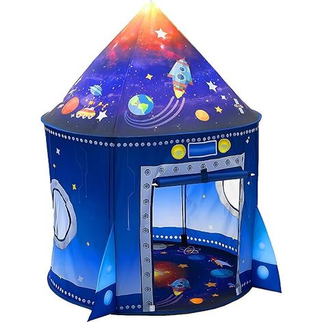 Tente de Jeu Enfant Fusée Astronaute Espace Transport Maison Intérieure et Extérieur Garçons Filles Pop-up de Jouet de Jardin Domestique (1/5)