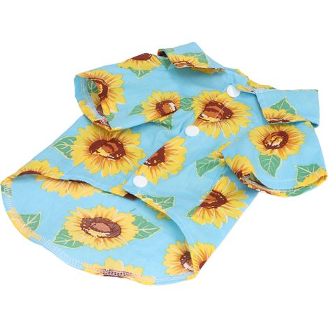 T-shirt pour animaux de compagnie en coton doux, imprimé tournesol mignon, gilet d'été tendance pour chien, chiot et chat, taille XL (1/5)