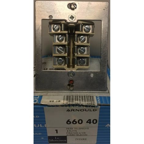 Arnould 66040 - 8 pin telephone socket - screw - telecom approved - Silent Ivory