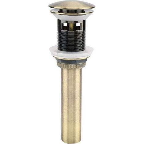 G1 1/4 " Pop-up Rétro Bouchon Bonde de Lavabo Vidange Clic-clac avec Trop-Plein en Laiton Bronzé Universel Valve Draineur d’Evier Vasque Siphon - avec Trop-Plein (1/5)