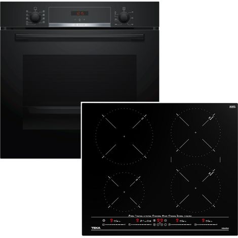HERDSET Bosch Backofen Teleskopauszug + Teka Induktionskochfeld autark 60 cm Topferkennung