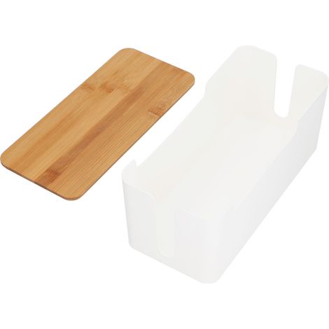 Boîte de rangement de câbles élégante avec couvercle pour multiprise de bureau ou routeur. (1/5)