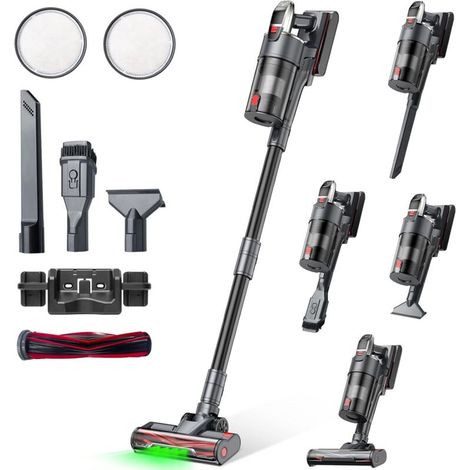 A11 Aspirateur Balai sans Fil, Aspirateur sans Fil Puissant 48Kpa et 60 Min, avec Technologie Cyclonique et Anti-Enchevêtrement, Aspirateur Balai pour Les Poils d'animaux/Tapis/Sols Durs (1/4)