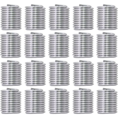 20 Pcs Insert Fileté M8 x 1.25 x 1D, Douille Filetée en Acier Inoxydable 304, Filet Rapporté pour Réparation de Filetage et Renforcement de Taraudage, Kit de Fixation (1/5)