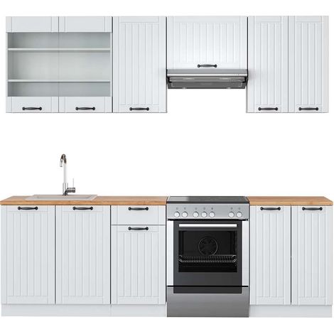 Cucina componibile Fame-Line, Casa di campagna bianca/bianco, 240 cm , PL Rovere, Vicco (1/5)