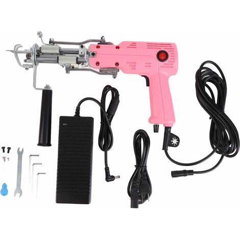 Tuftingpistolen-Set für rosa Teppiche, 360° verstellbarer Griff, einfache Bedienung, Schlingenschneidfunktion, 100–240 V US-Stecker (1/5)