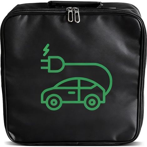 Sacoche pour câbles de recharge de véhicule électrique, rangement étanche, recharge voiture, construction renforcée, 32 x 32 x 8 cm, noir (1/5)